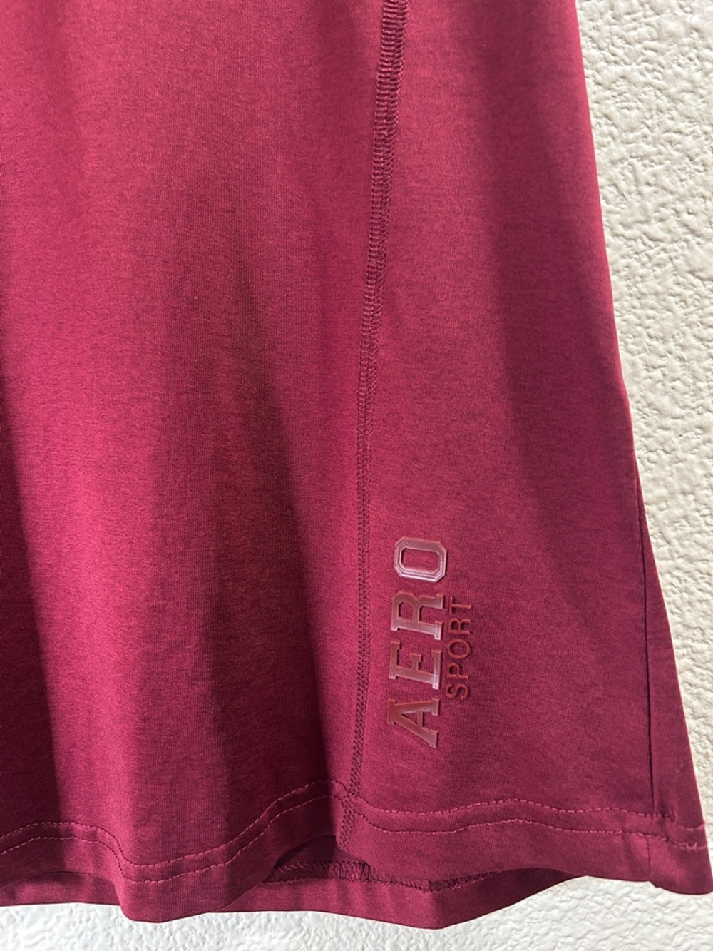 Aeropostale Women's Short-Sleeve V-Neck Tee in Burgundy - Picture 4 of 4